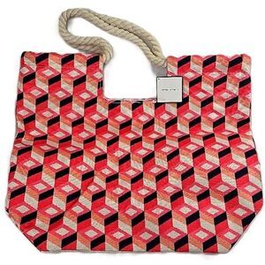 Style & Co Macy's Geometric Print Rope Handle Tote Bag NWT